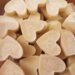 Heart-shaped deodorant bars piled together