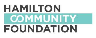 White background with text saying "Hamilton Community Foundation"
